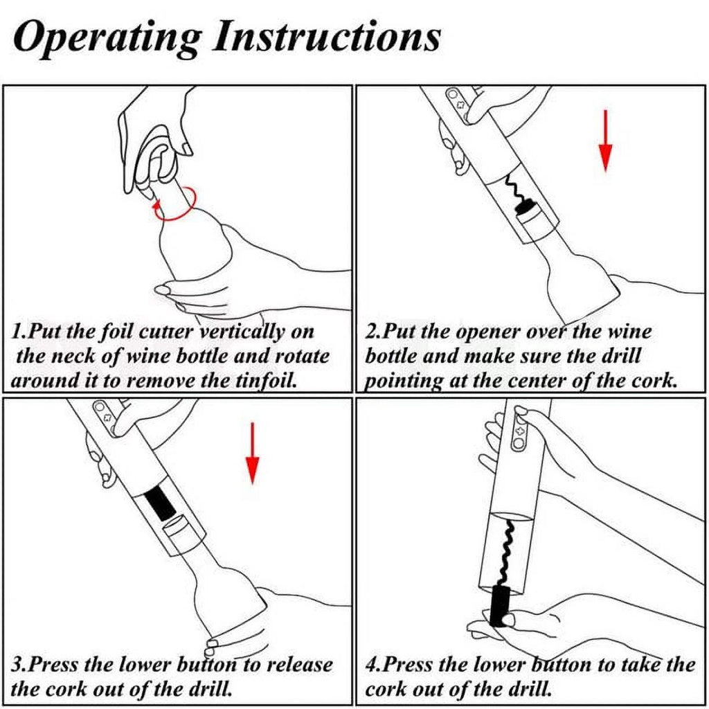 Electric Wine Opener with Stainless Steel Spring and Teflon Drill S95802