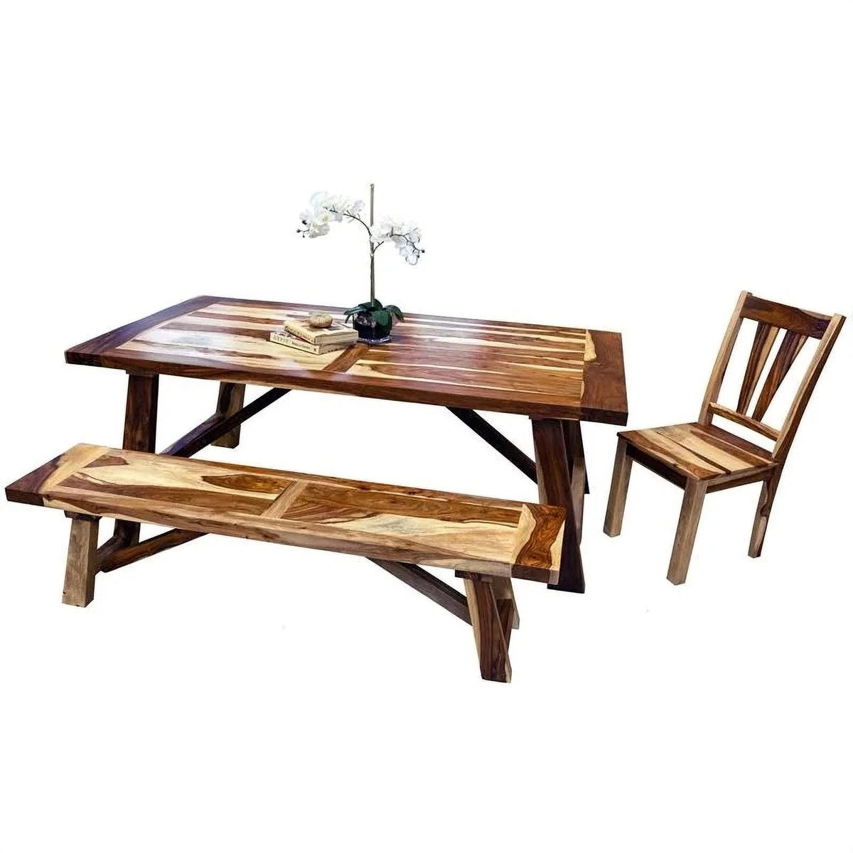 Brown Solid Wood Dining Side Chair Y605