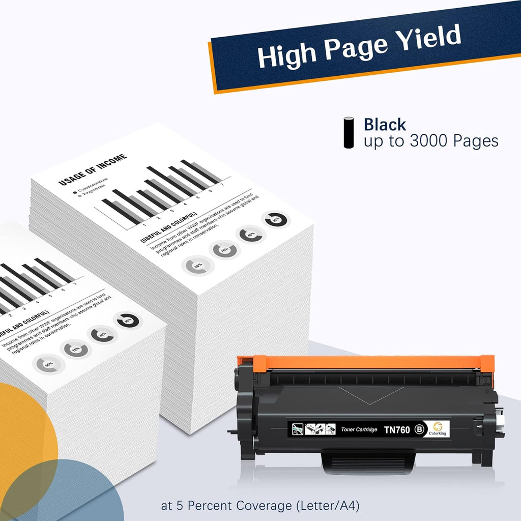 Compatible Toner Cartridge for Brother TN760 TN730 (Black 4-Pack) X879569