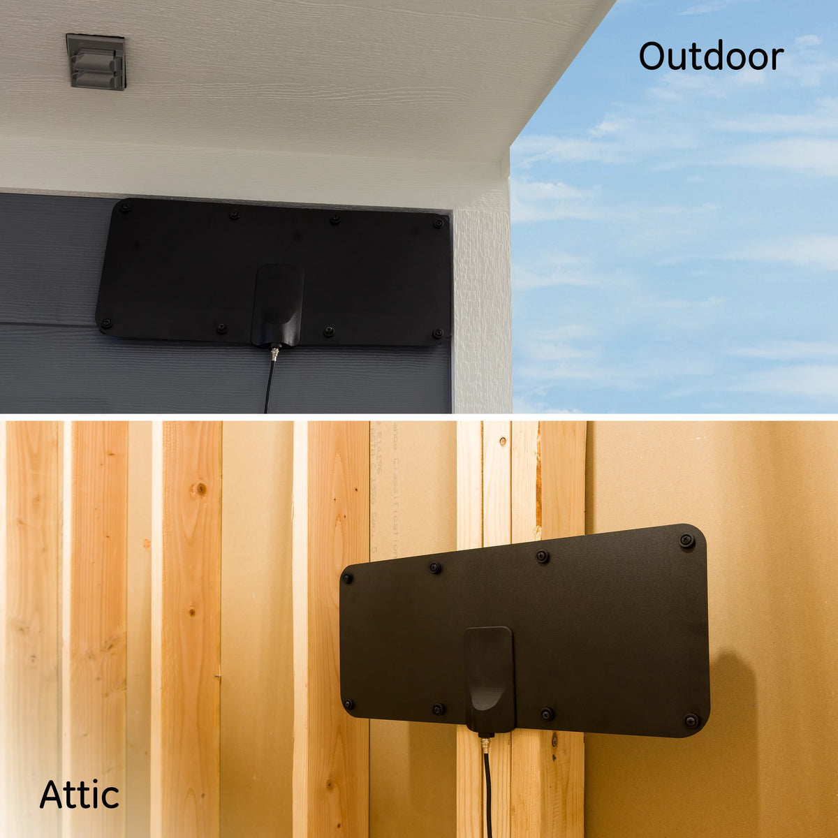 Outdoor HDTV Antenna, 60-mile Range, VHF UHF 1080P 4K, Black L49531