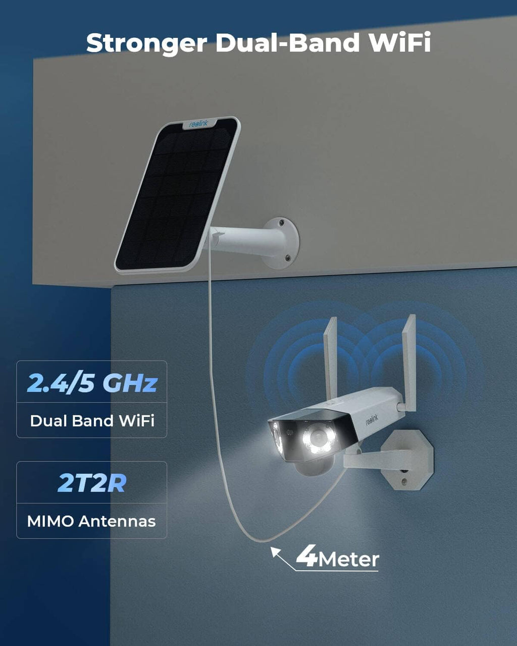 2K Security Battery Camera Outdoor Wireless Solar with Dual Lens J107072