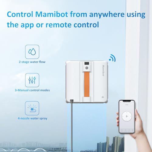 Window Cleaning Robot with 4 Spray Nozzles, 3200Pa Suction C158