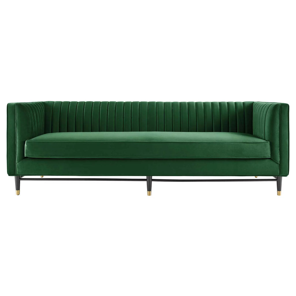 Emerald Channel Tufted Performance Velvet Sofa D734021