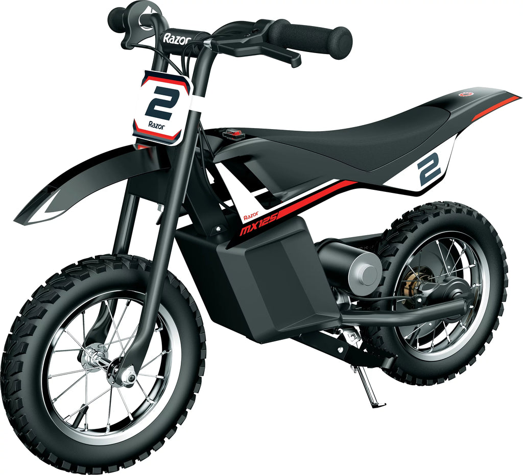 Black Electric-Powered Dirt Bike F85571