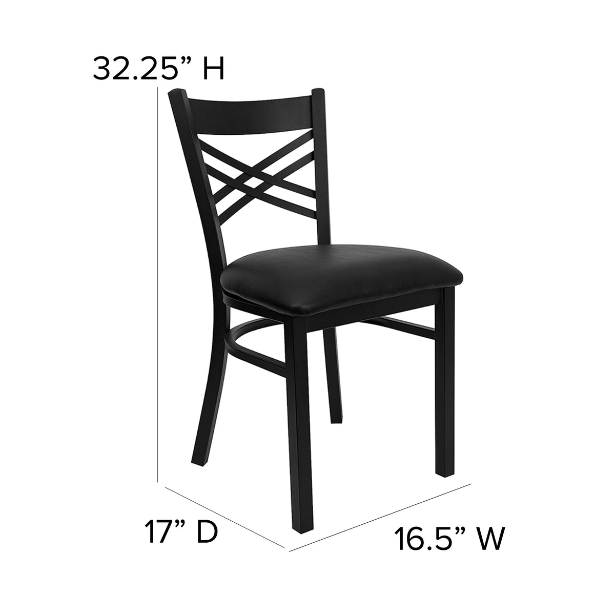 Black Vinyl Seat Metal Restaurant Chair K179
