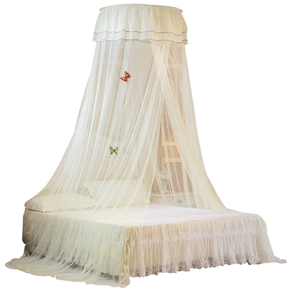 White Lace Bed Canopy L80821