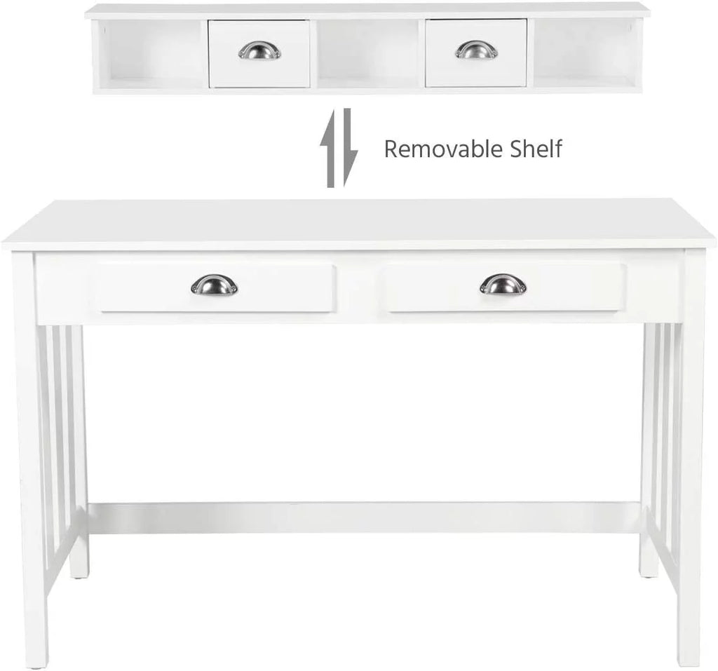 Writing Desk with Drawer Storage and Removable Hutch D104746