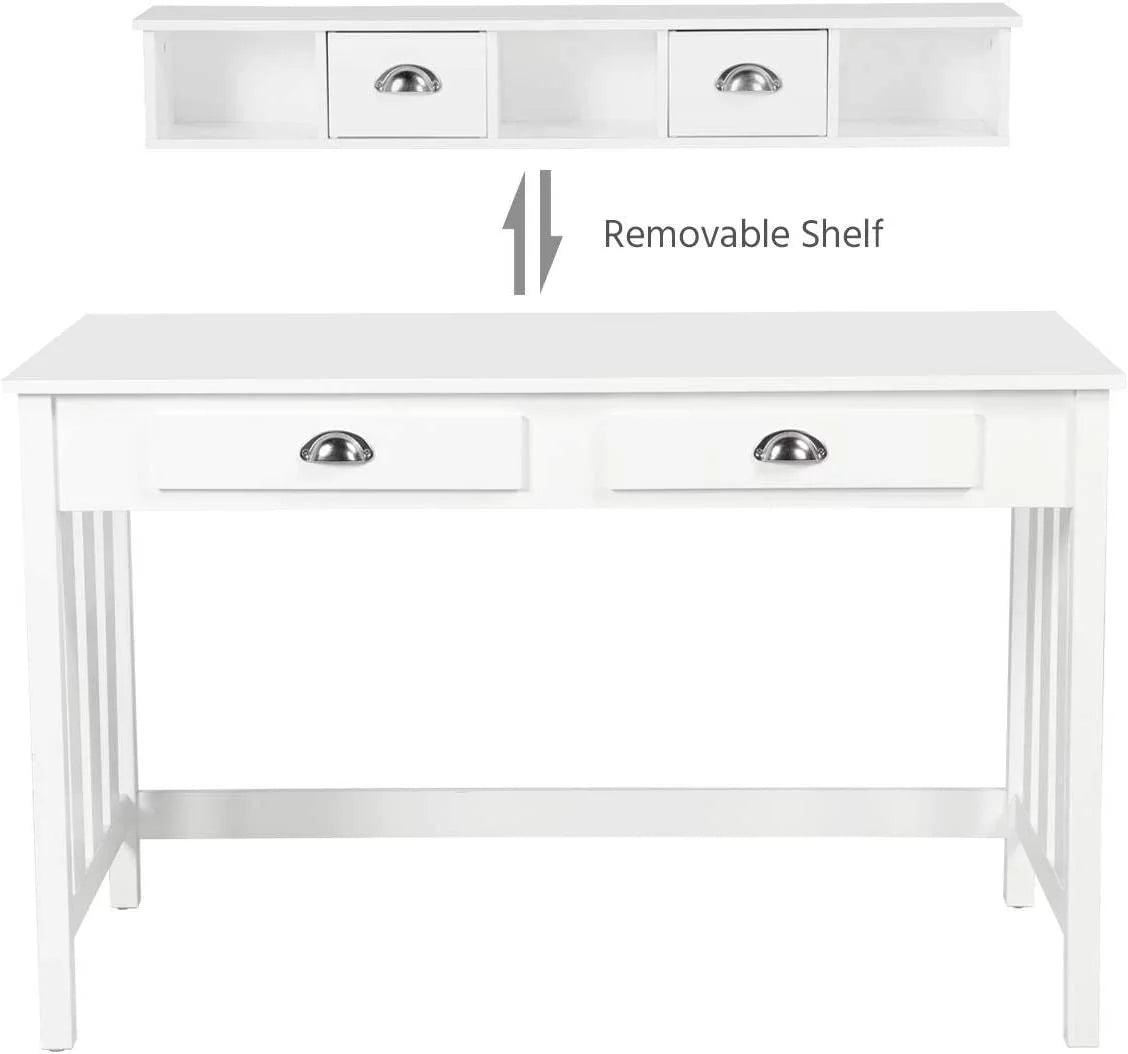 Writing Desk with Drawer Storage and Removable Hutch D104746