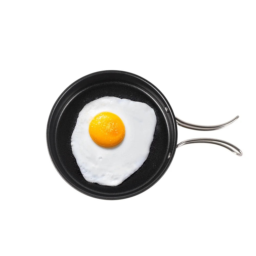 Stainless Steel Camping Cookware Set with Pot Frying Pan Kettle J4501