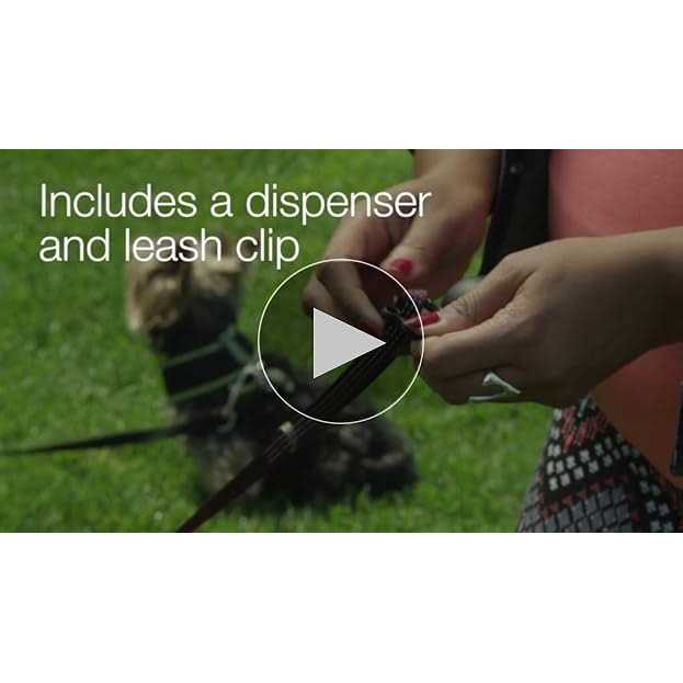 Dog Poop Bags with Dispenser and Leash Clip Unscented R5879