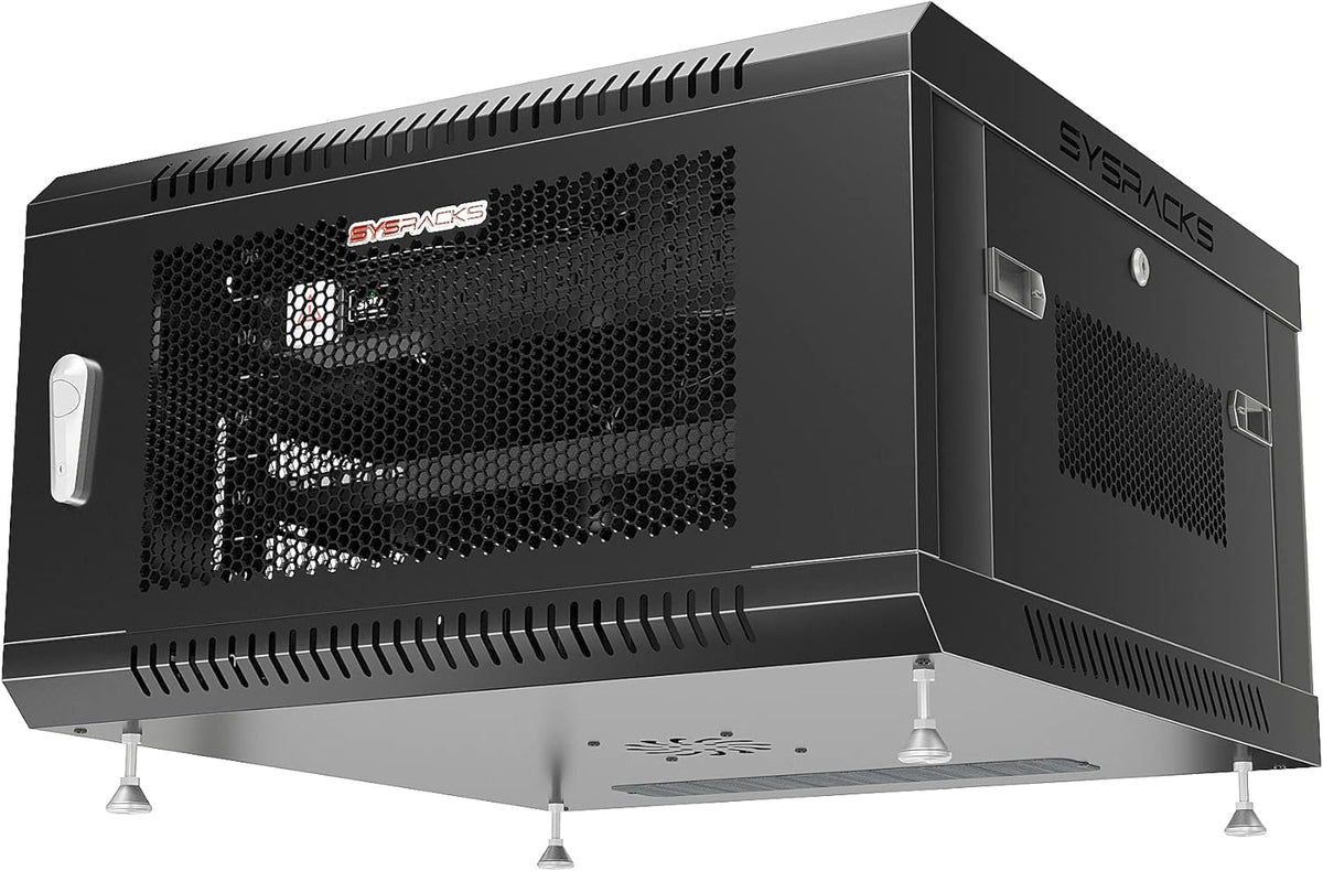 6 U Locking Wall Mount Server Rack Enclosure with Casters and Shelf Z359191
