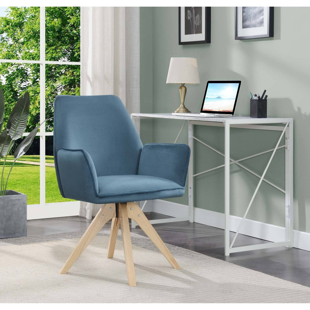 Velvet Blue Swivel Accent Chair V192
