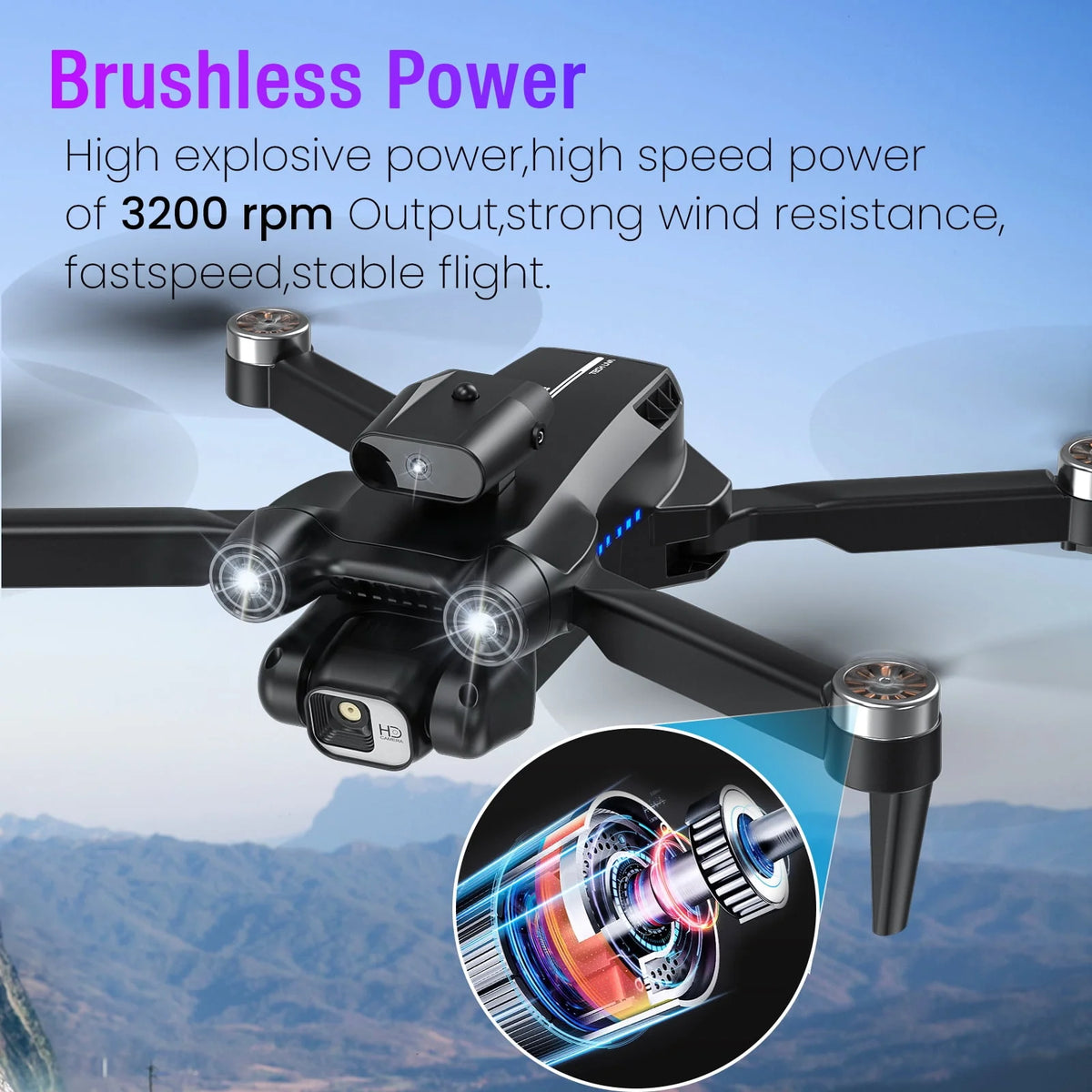 4K Camera Foldable Black Drone D982933