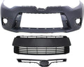 Front Bumper Cover and Grille Assembly Set of 3 T19036