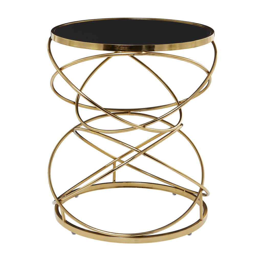 20" x 24" Black Marble Accent Table with Spiral Base M9308