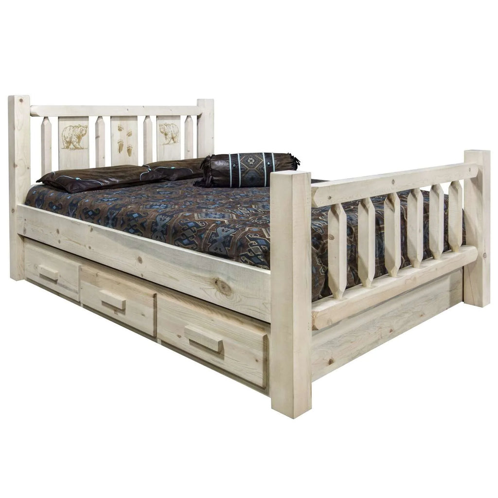 Wood Twin Storage Bed E614