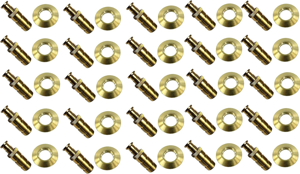 Brass Pool Cover Anchors for Inground Pools with Beauty Collar - 25 Pack E71684