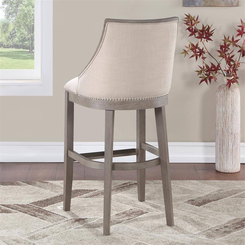 Solid Wood Driftwood Gray Bar Stool J863