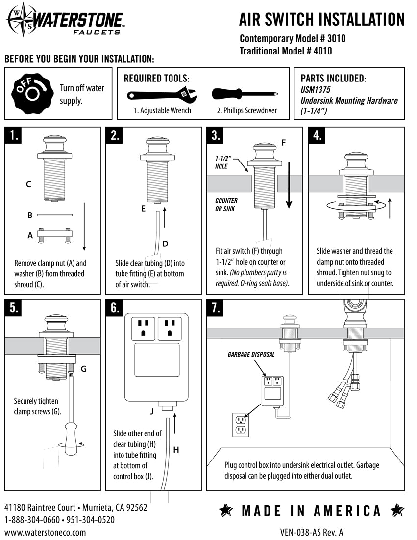 Tuscan Brass Air Switch R121366