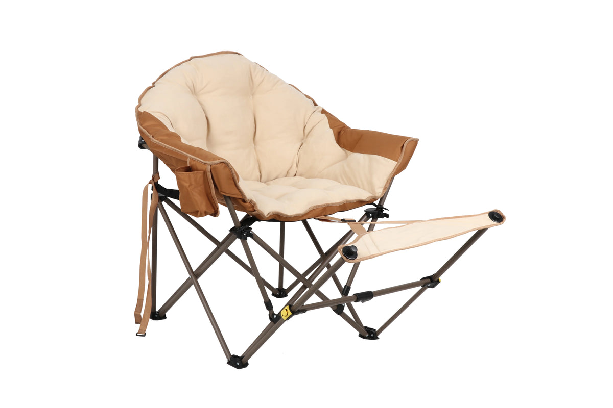 Beige Club Chair with Footrest M73424