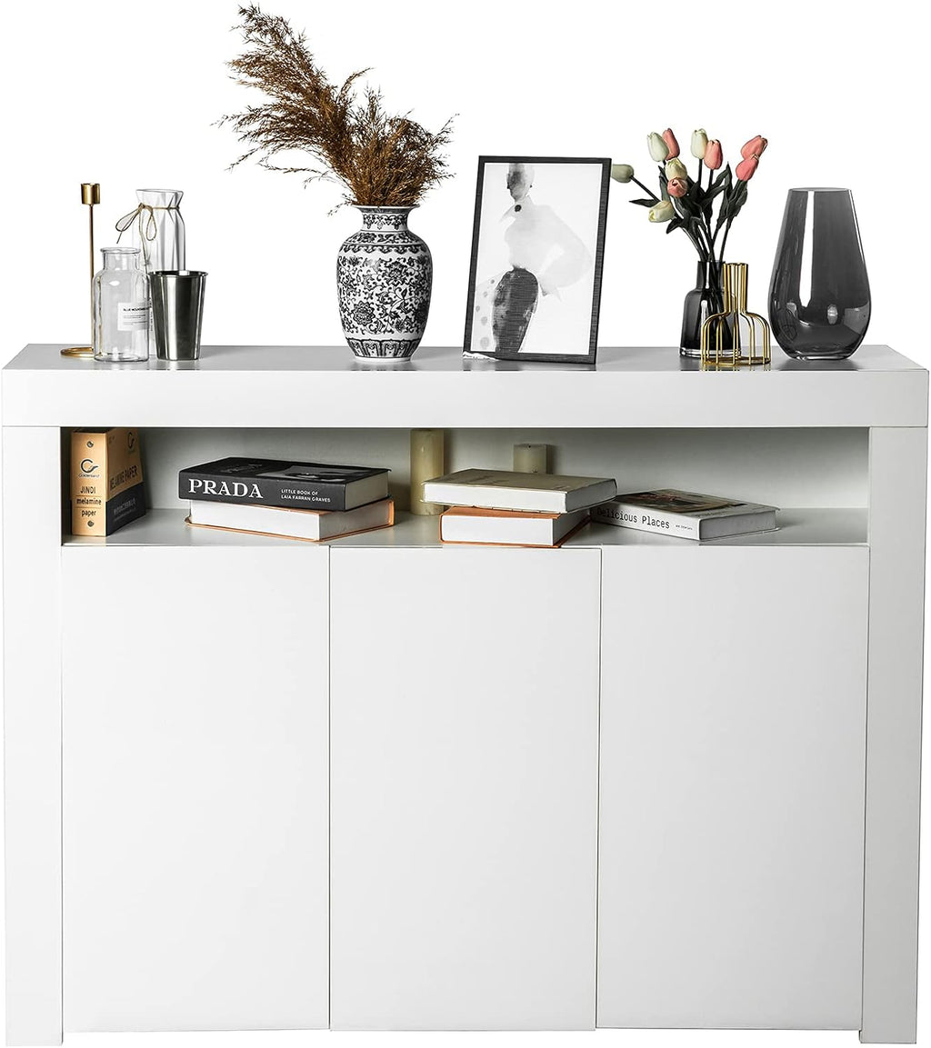 White 51.2 L × 13.8 W × 38.2 H Sideboard with Led Lights K686